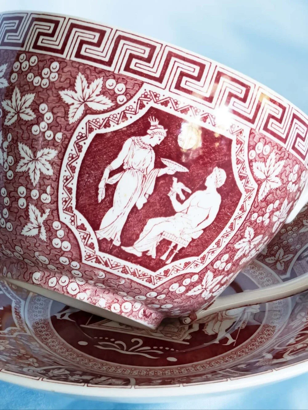 Beautiful Spode Archive Collection Greek Pattern. Jumbo Cup and Saucer. England!
